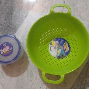 Lock & Seal Box  and Rice Wash Basket Small