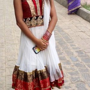 White N Red Umbrella Dress