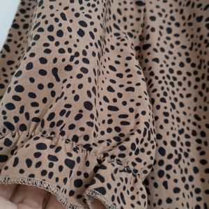 Leopard Print Flared Gown