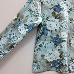 Montraje Blue Floral Print Top