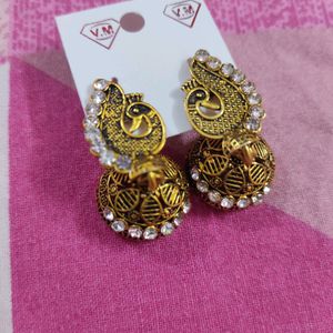 Jhumka Beautiful Golden  Earrings