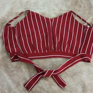 Women's Red Top With Tying Back