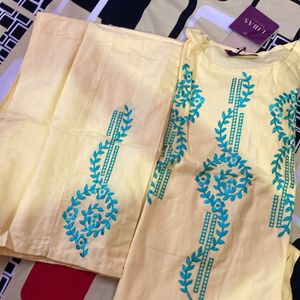 New Libas Embroidery Kurta Pent Set