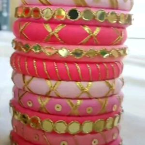 White N Pink Bangles Set❤️💕🌈