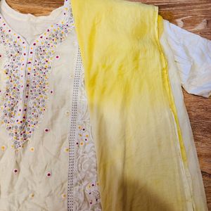 yellow kurti set