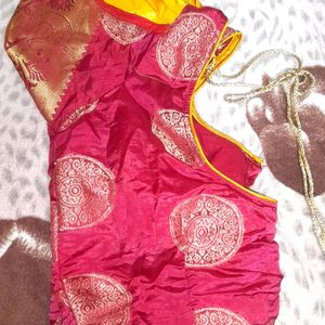 Silk Saree With Desgined Blouse Stitched