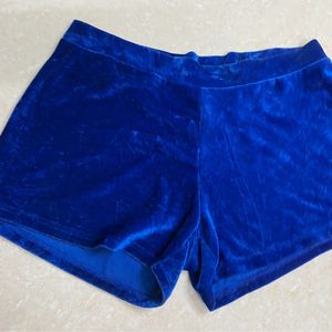 Blue Velvel Shorts