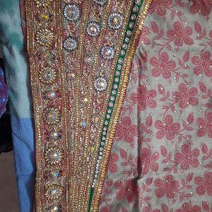 heavy  stone work kurta with dupatta