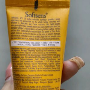 Softsens Spf 30 Water Resistance Sunblock