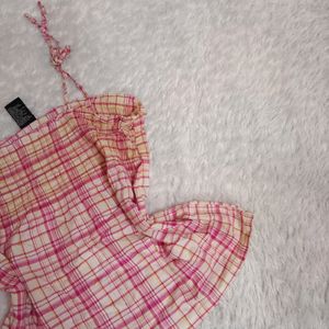 Conquette Check Cami Top