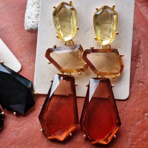 Glass Gradient Layered Earrings