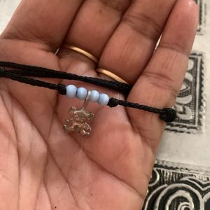 925 Silver Anklet. ( Cute Teddy bear Charm)