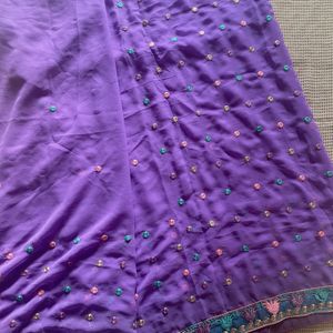 Lavender Saree With Blouse