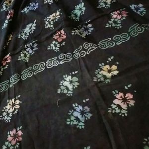 Black 🖤 Colour Dupatta With Flowers Print 🤩