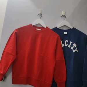 Sweat Shirt - 2 Red And Blue(Zara Brand)sweater