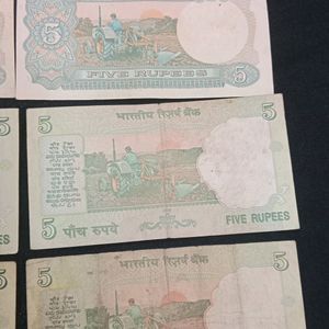 Old Indian Currency -5rs Notes (Set Of 7)