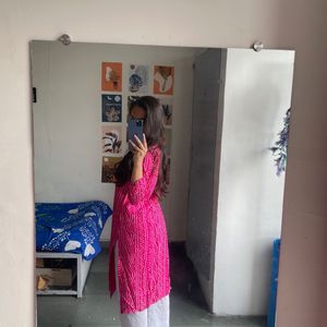 Bandhej Pink Kurti