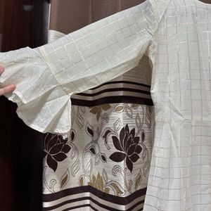 Off-white Anarkali Kurta-dress