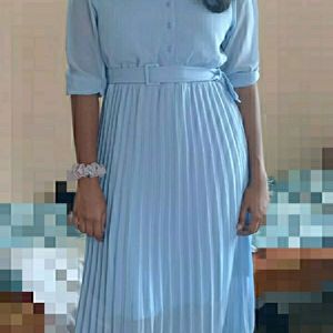 Light Blue Peter Pan Collar Dress