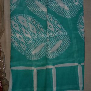 Sea Green Sinthtic Saree