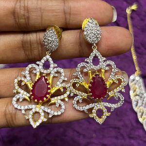 Royal Splendor: Ruby Diamond Necklace Set