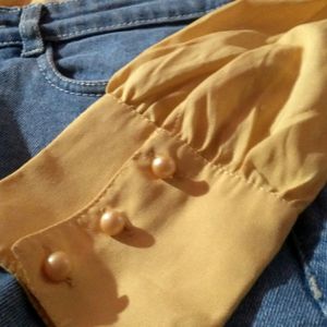 Korean Yellow Pearl Shirt