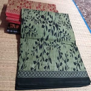 Combo Pack Of South Cotton saree+ Running blouse