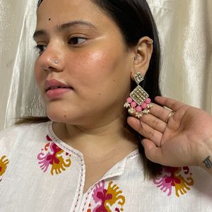 Pink Kundan earring ❤️