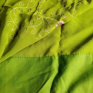 Olive 🫒 Green Silk Saree