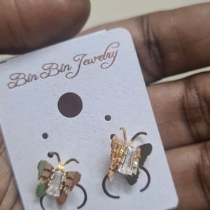 AD Shining Butterfly Earing Set