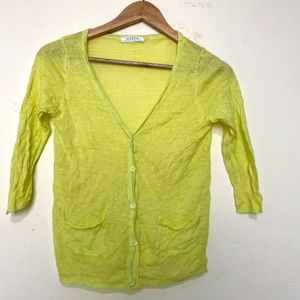 Lemon Green Cardigan By Josta