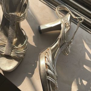 Gold Platform Stilettos