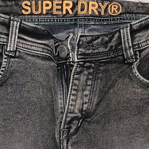 Super Dry Vintage 32 Size Jeans For Men Dark Grey