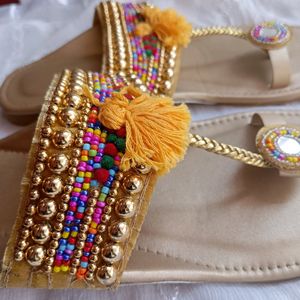 Multicolored Kholapuri Flats