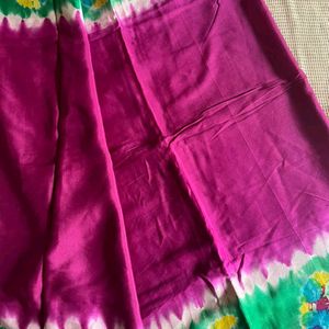 Pink And Green Silk Saree