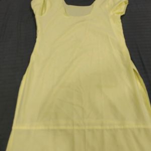 Gorgtte Chikenkari Kurti (Yellow)