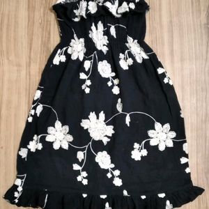 Black Chikan Kari Dress