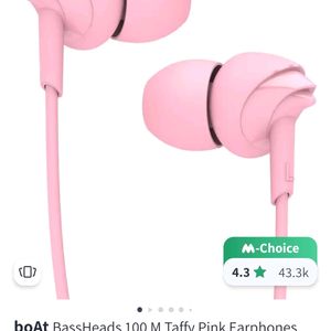 boAt BassHeads 100 M Taffy Pink Earphones