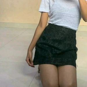 Black Mini Lace Skirt