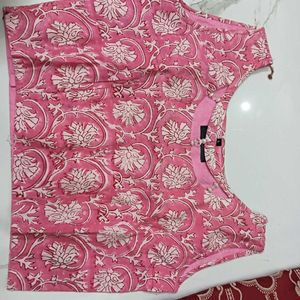 Pink Cotton Blouse For Women