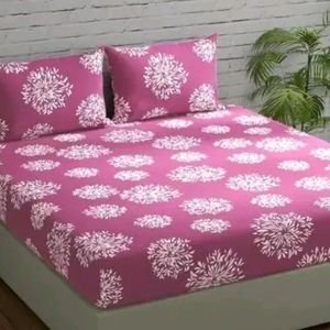 Elastic Fitted Bedsheet With 2 Pillow Cover