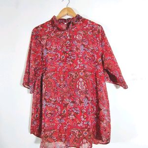 Red Printed Tops (Women's)
