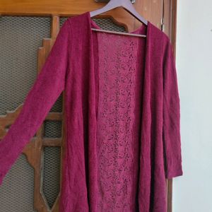 Maroon Lace Shrug