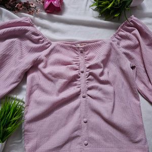 Short Sleeved Slim Fit Top (Lilac)