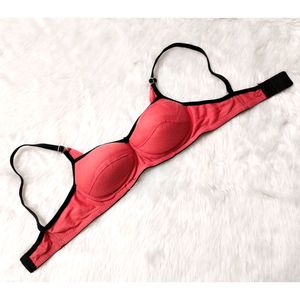 High Quality Heavily Padded Red and Black Bra