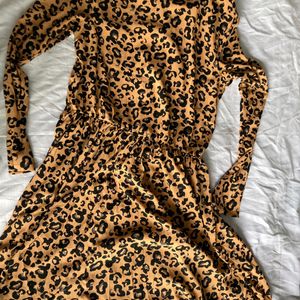 LEOPARD PRINT WITH TAG DRESS