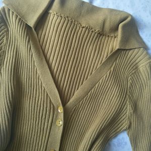 Y2k Ribbed-knitted Cardigan