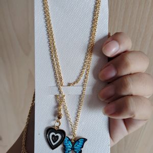 BUTTERFLY AND HEART NECKLACE 💗