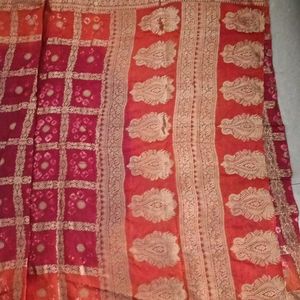 Bandhani Jaipuri Zari Saree