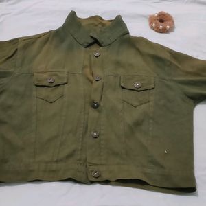 Olive Green Denim Jacket